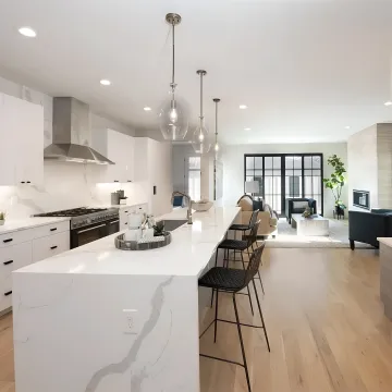 Custom remodeled kitchen with built-in cabinetry