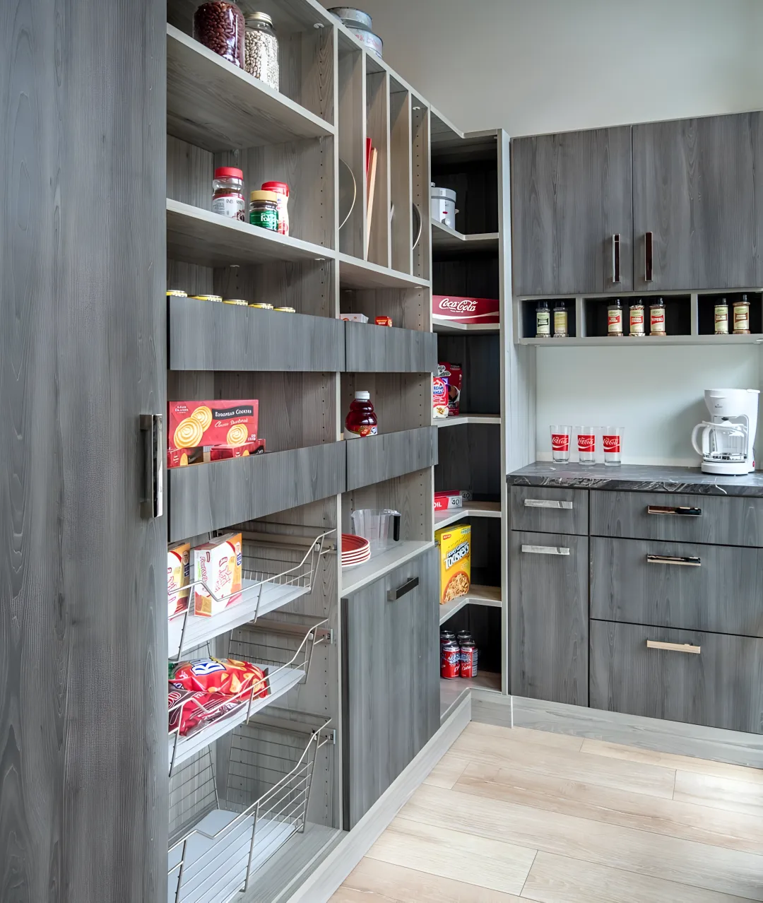 Cabinet designer reviewing kitchen plans