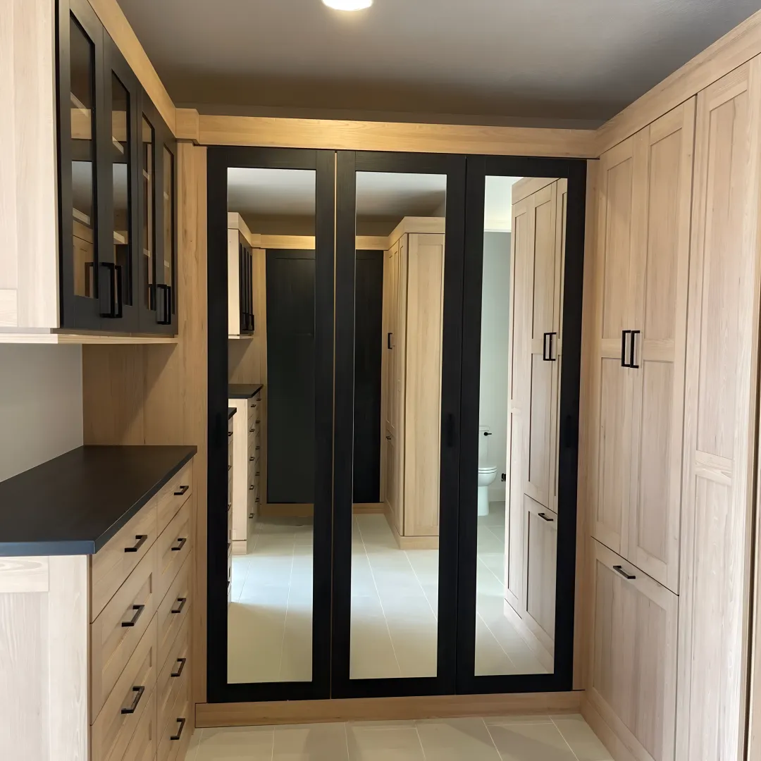 Luxury custom master suite closet system