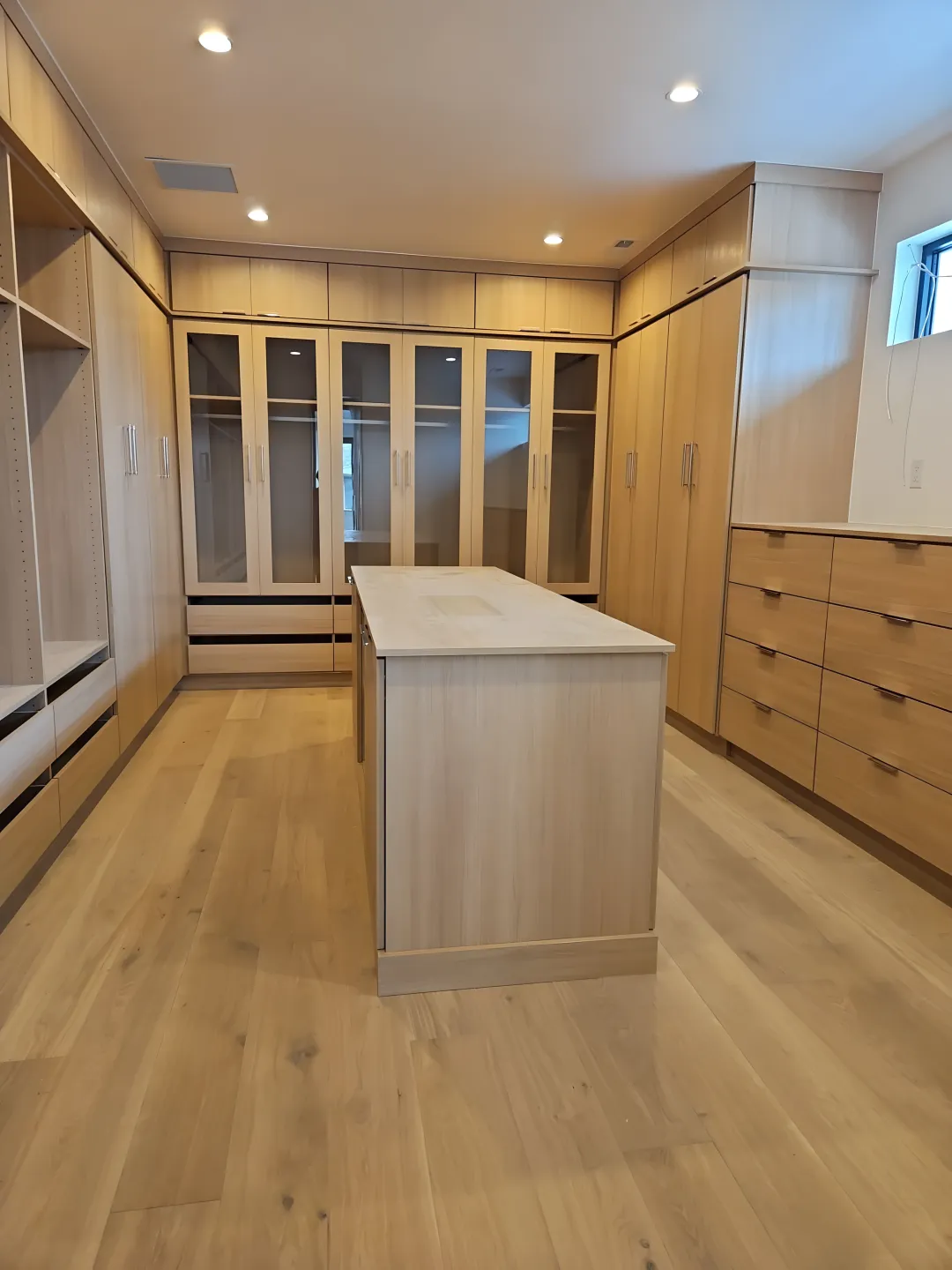 Custom slatwall closet organization system