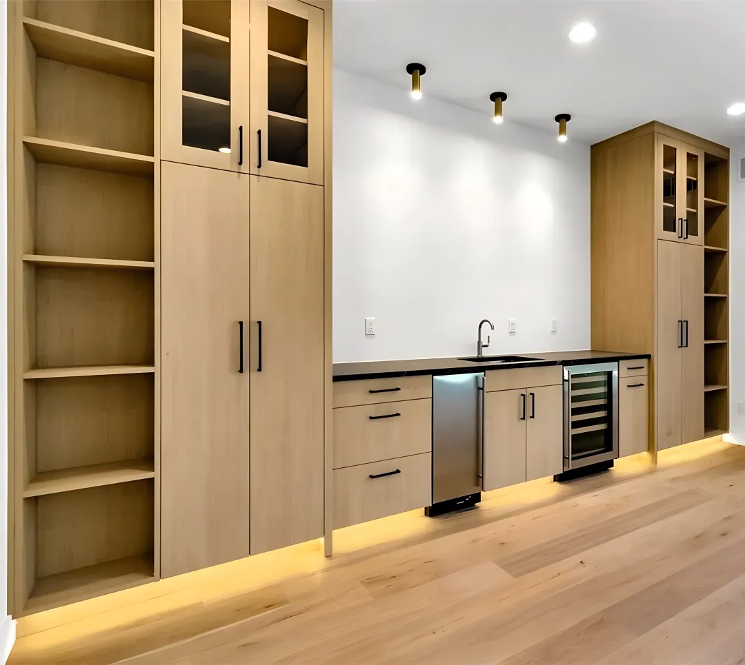 Designer reviewing under cabinet LED lighting plan