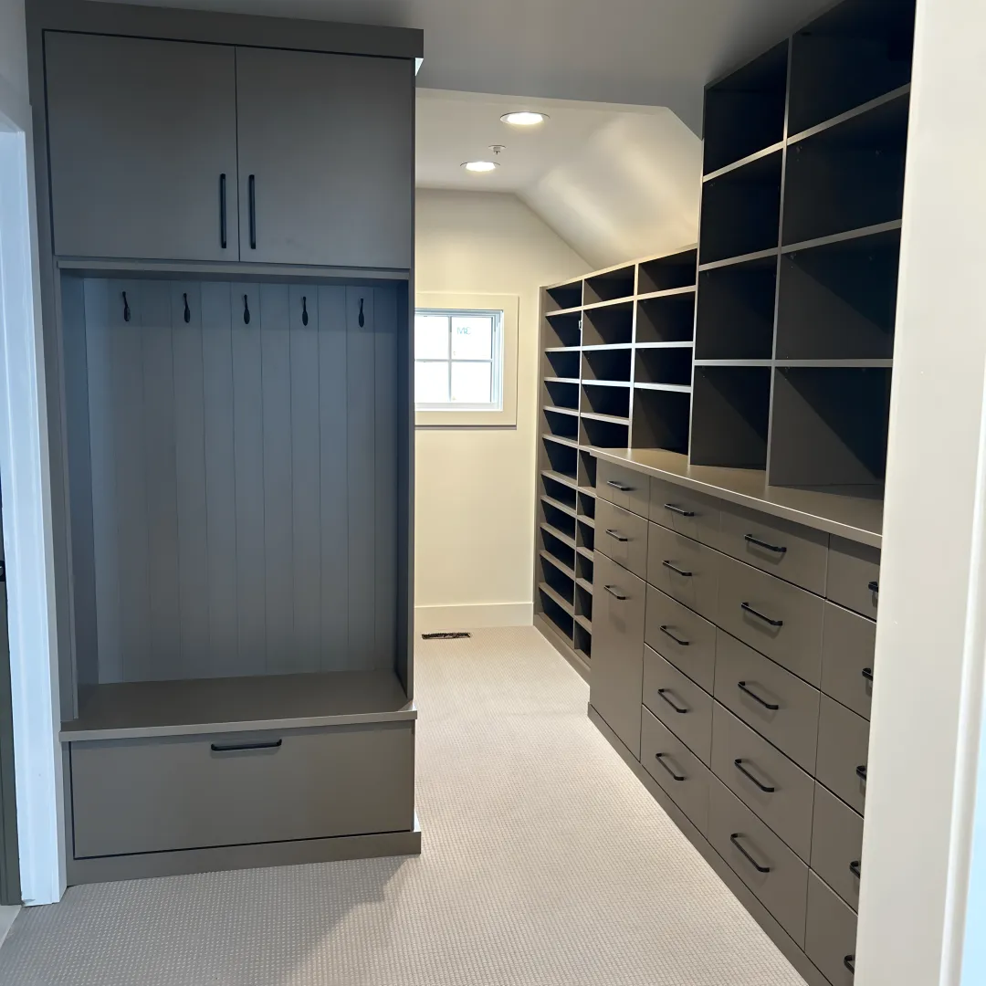 Custom commercial cabinetry in a modern office
