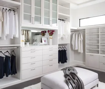 Designer reviewing custom closet plans