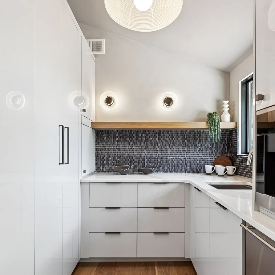 Designer reviewing custom pantry plans