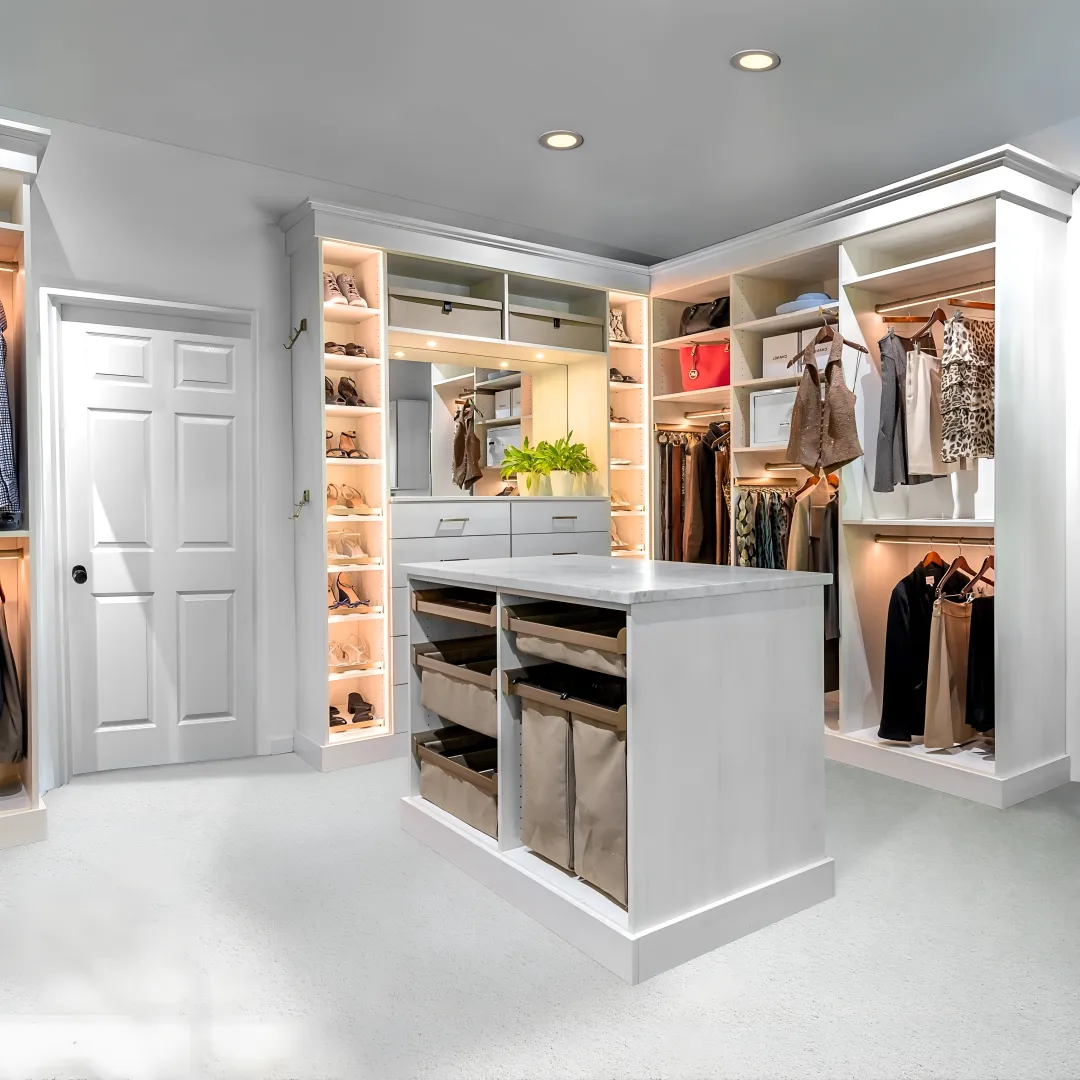 Custom laundry room and closet cabinetry