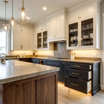 Luxury custom kitchen cabinets in a refined home