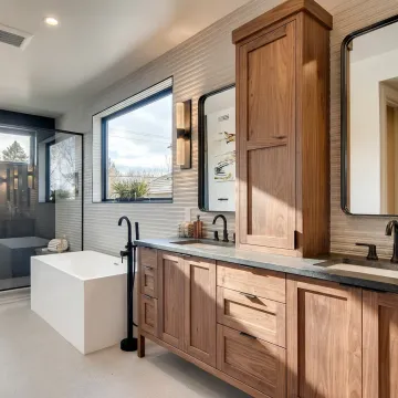 Custom bathroom cabinets in a Windsor home