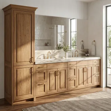Custom bathroom cabinets in a Berthoud home