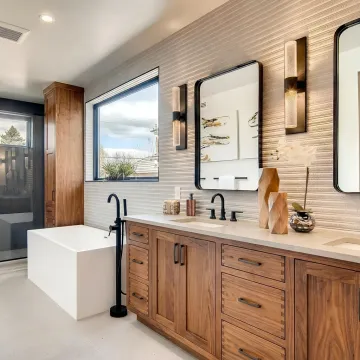 Custom bathroom cabinets in a Timnath home
