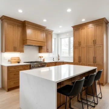 Custom kitchen remodel with locally built cabinets