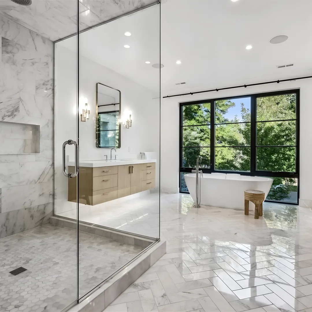 Custom bathroom cabinets in a Berthoud home