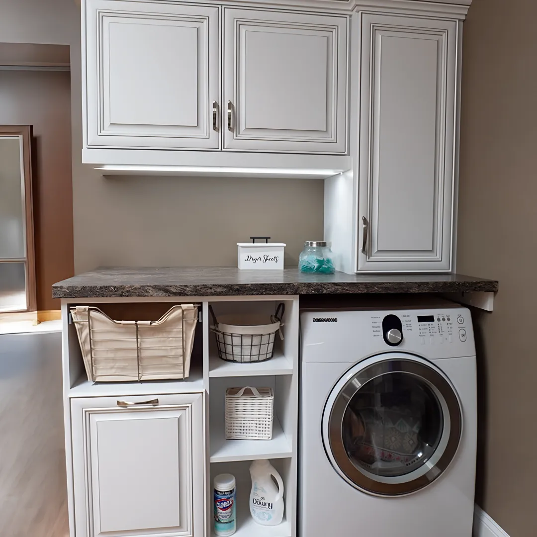 Designer planning a custom laundry room remodel