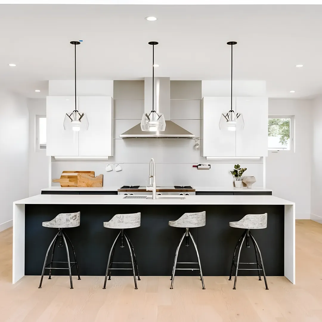 Designer reviewing custom kitchen remodel plans