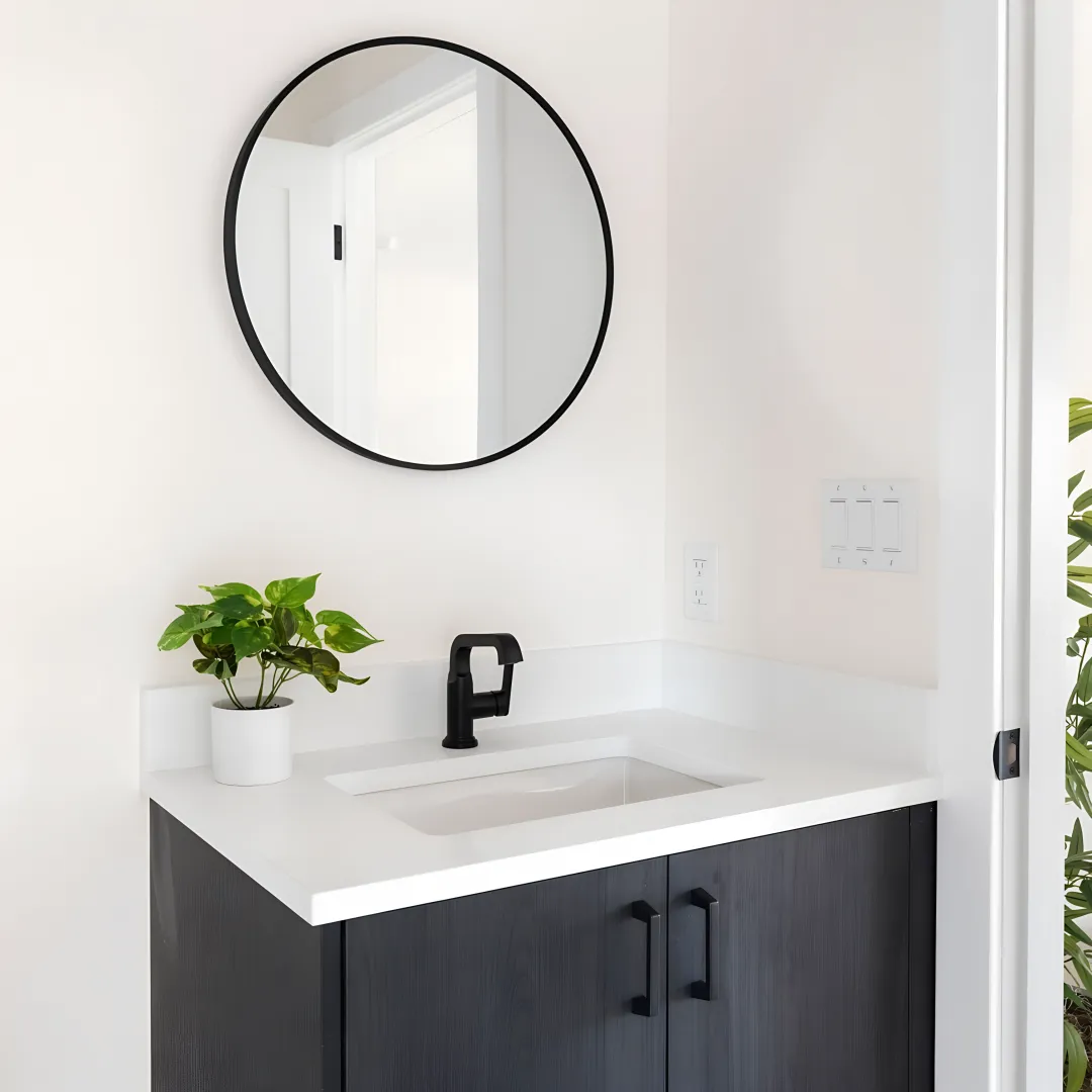 Custom bathroom vanity cabinets in a Greeley home