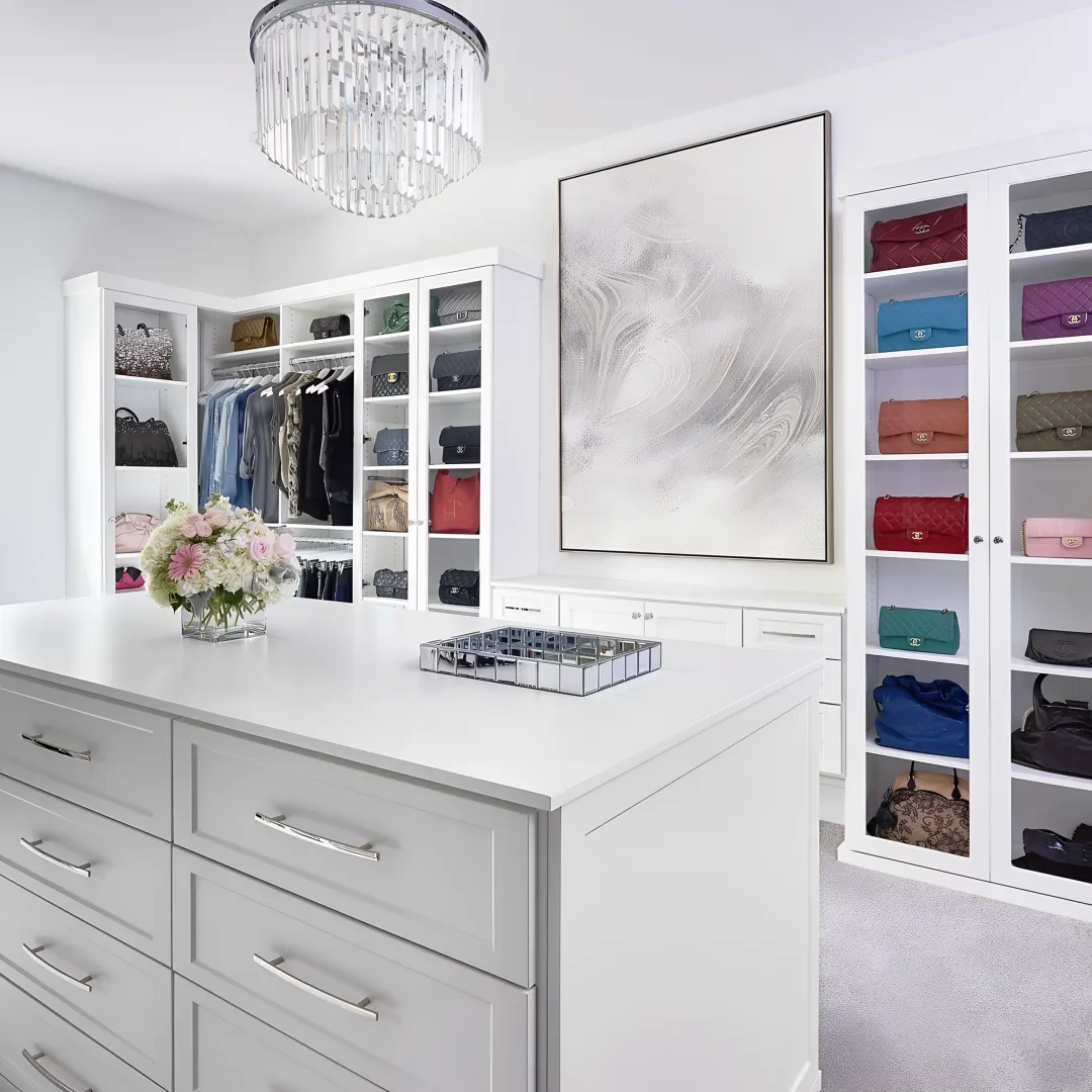Cabinet designer reviewing custom cabinet plans