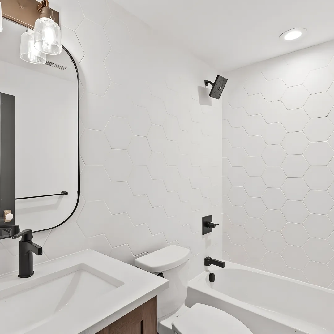 Custom bathroom cabinets in a Timnath home