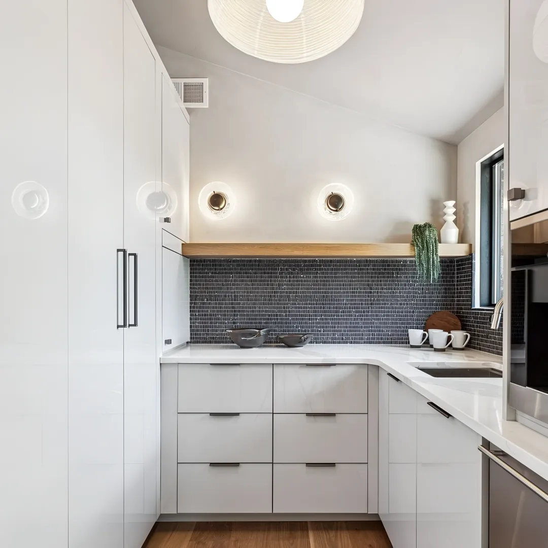 Custom coffee bar cabinets with espresso station