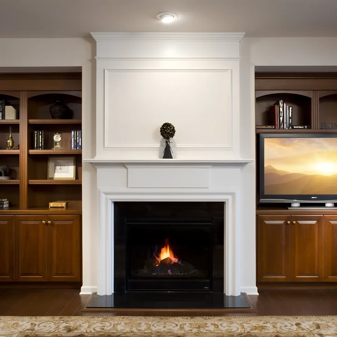 Custom built-in entertainment center with fireplace