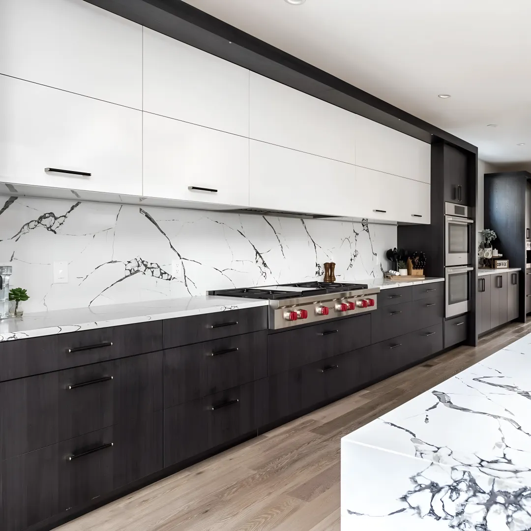 Luxury custom kitchen cabinets in a refined home