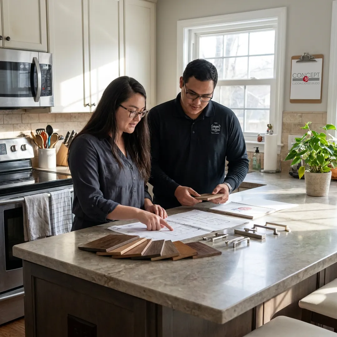In-home design consultation for custom cabinetry