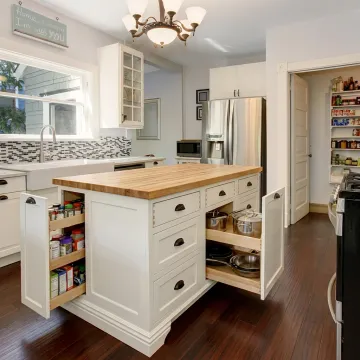 Remodeled Thornton kitchen with custom cabinetry and island