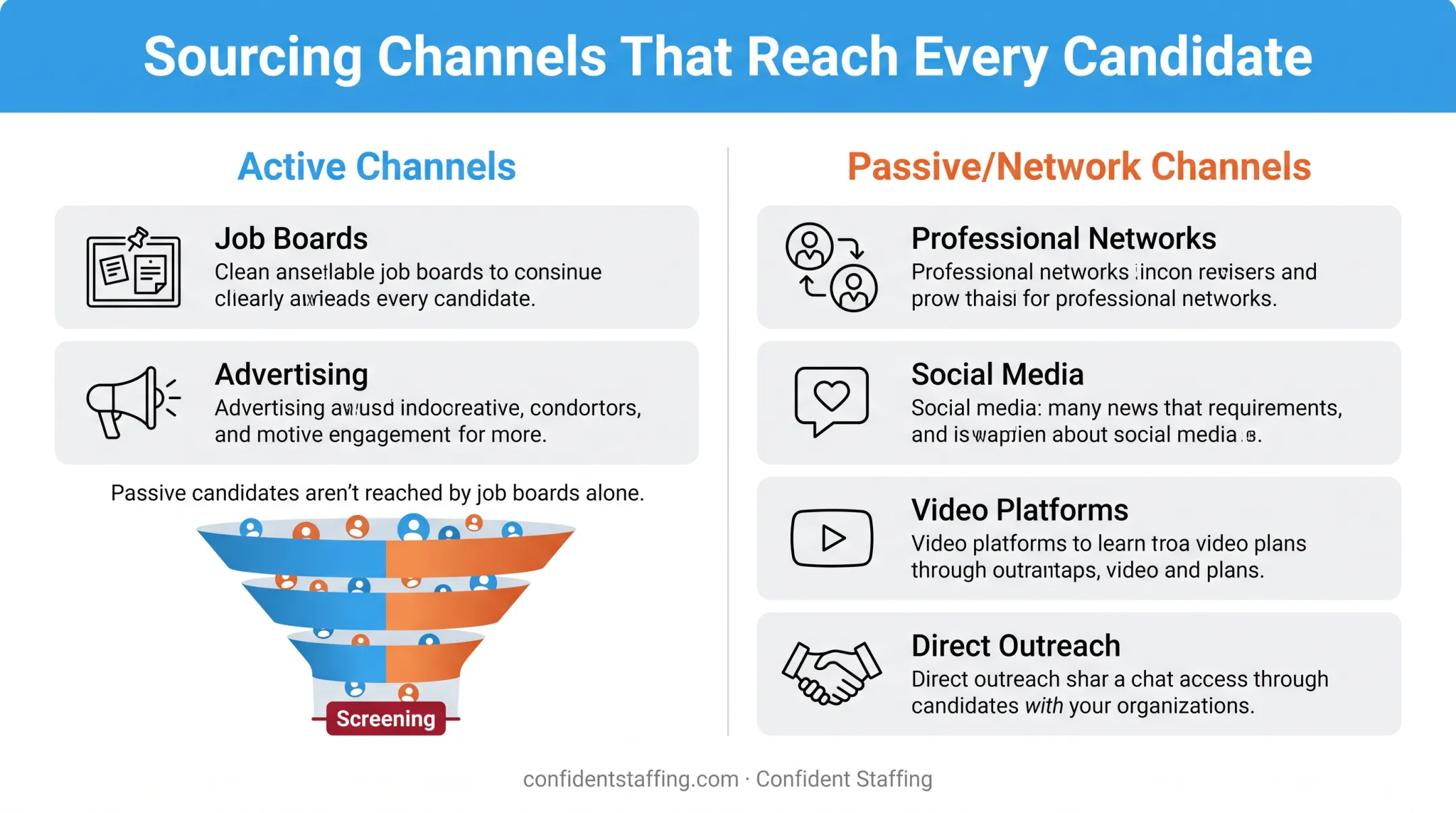 Candidate sourcing channels comparison for active and passive job seekers