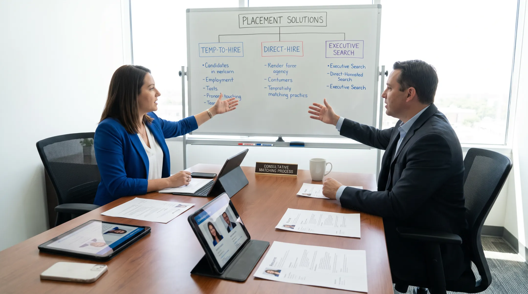 Confident Staffing recruiter matching candidates to employer team needs