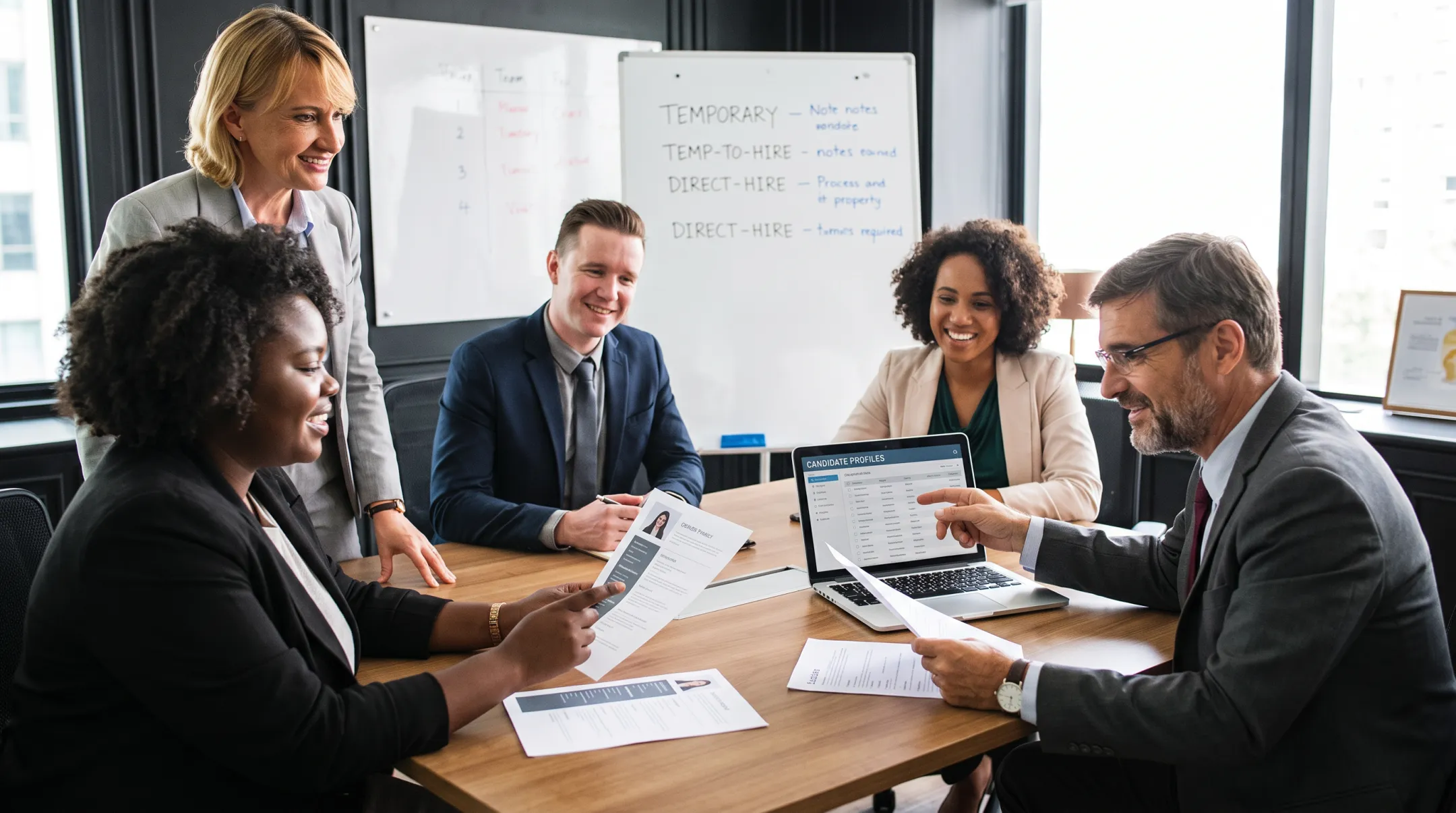 Confident Staffing team matching administrative candidates to client roles