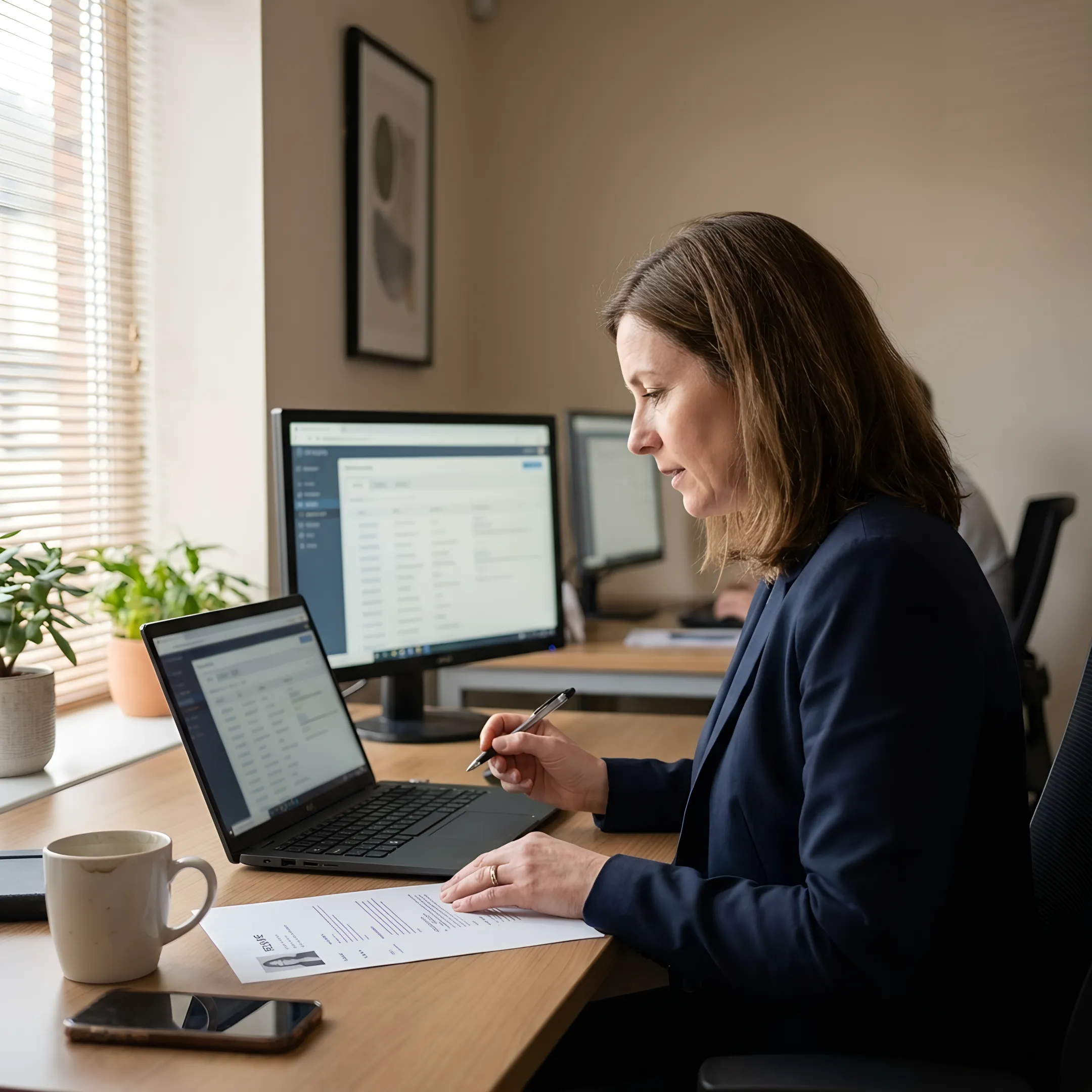 Recruiter reviewing candidate profiles