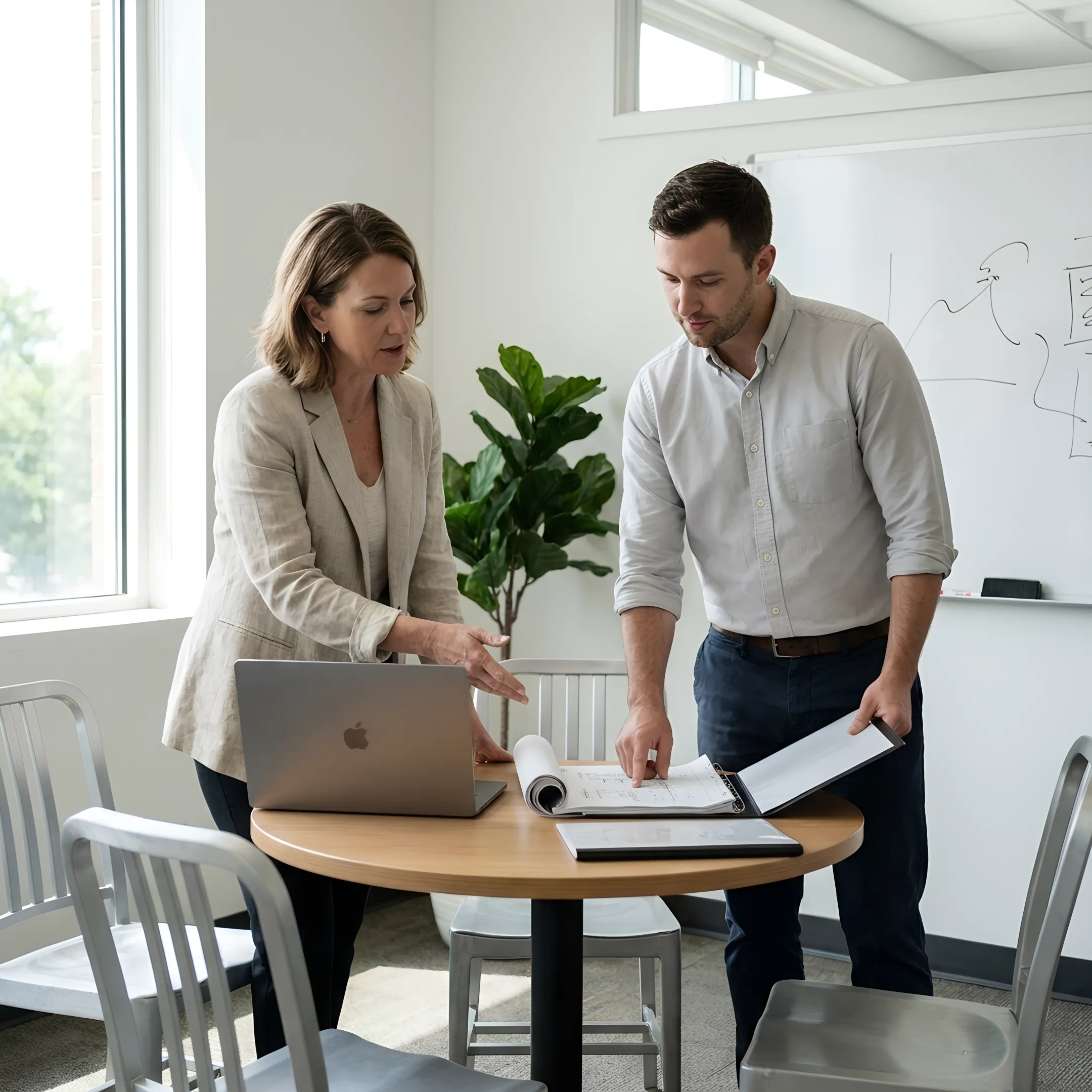 Recruiter meeting with engineering candidate