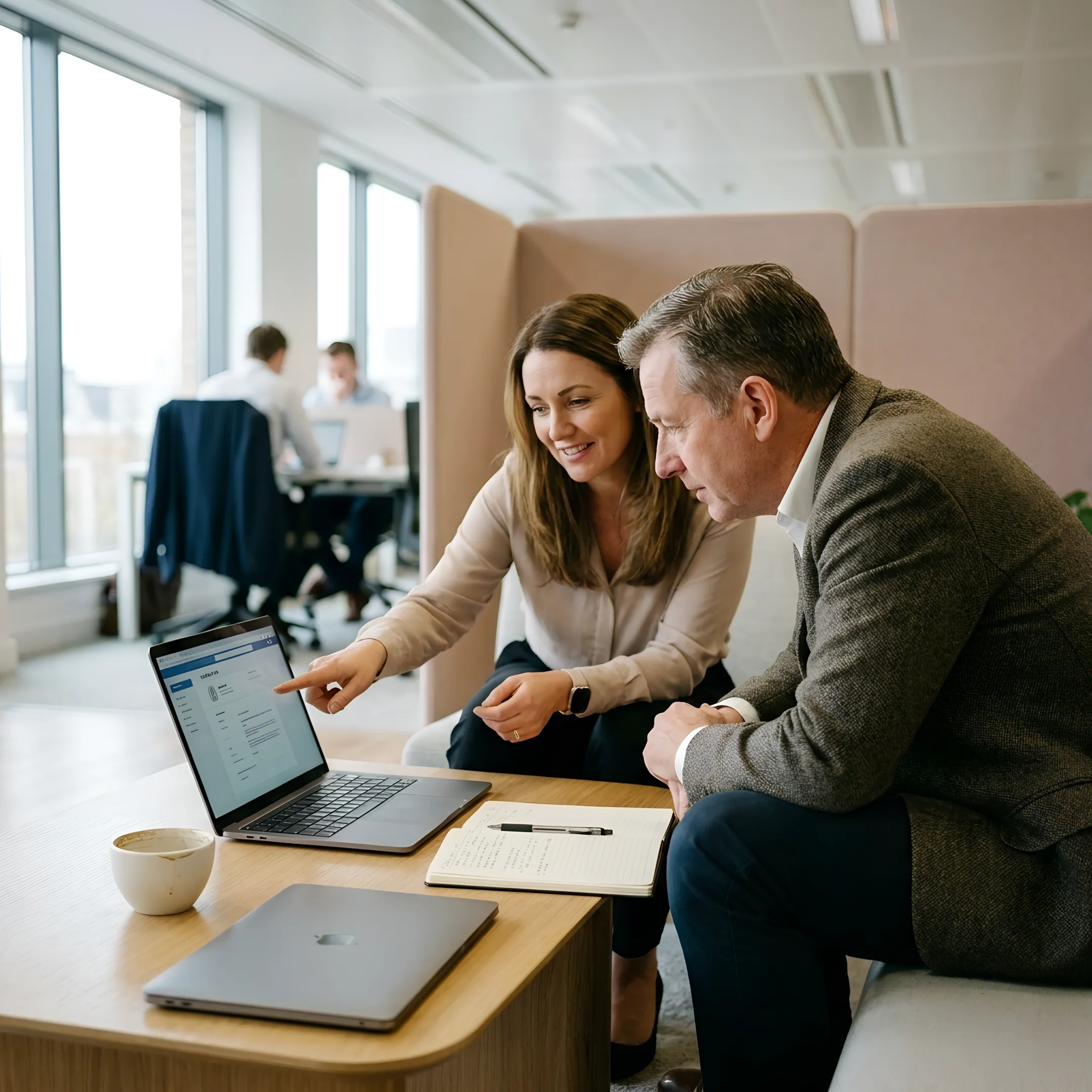 Staffing consultant reviewing candidate profiles