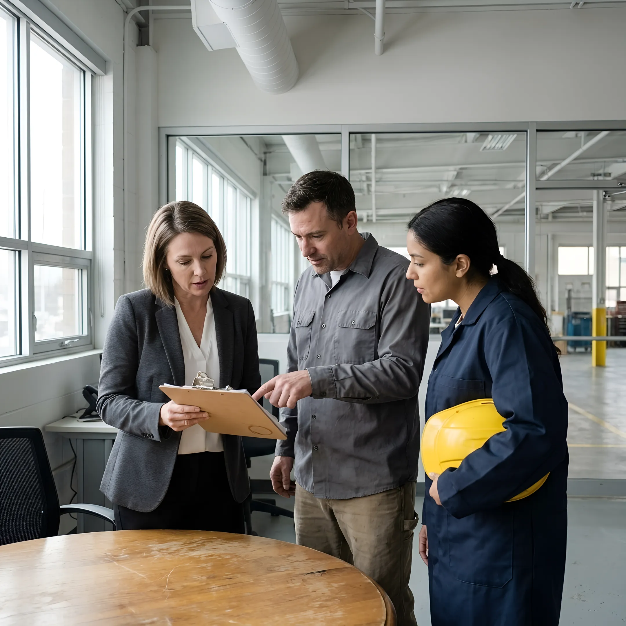 Recruiter meeting with skilled trade candidates