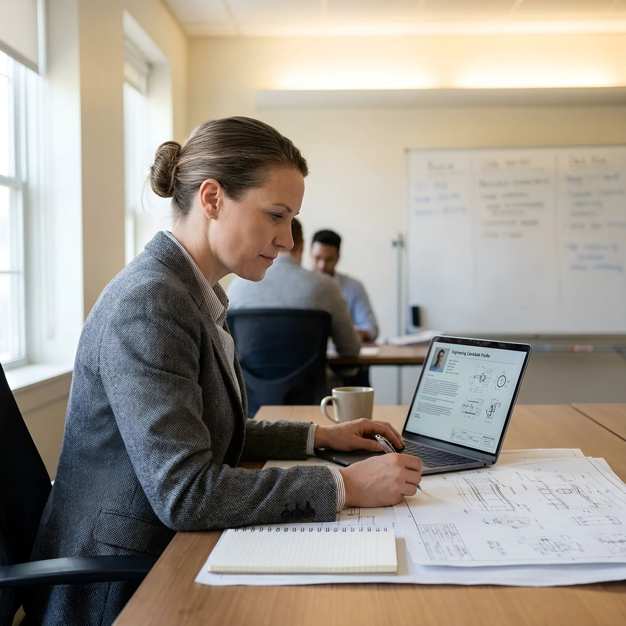 Engineering recruiter reviewing candidate profile