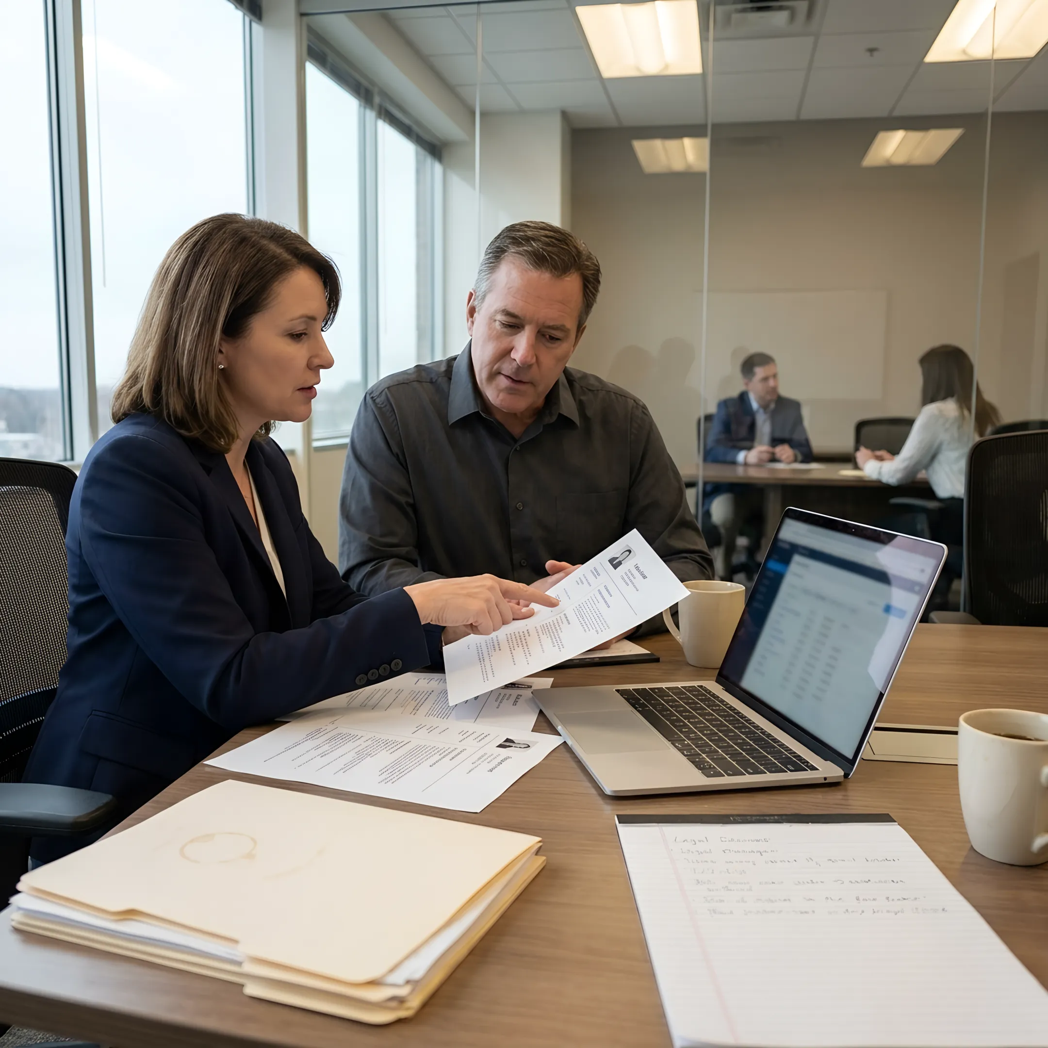Recruiter reviewing candidate profiles with employer