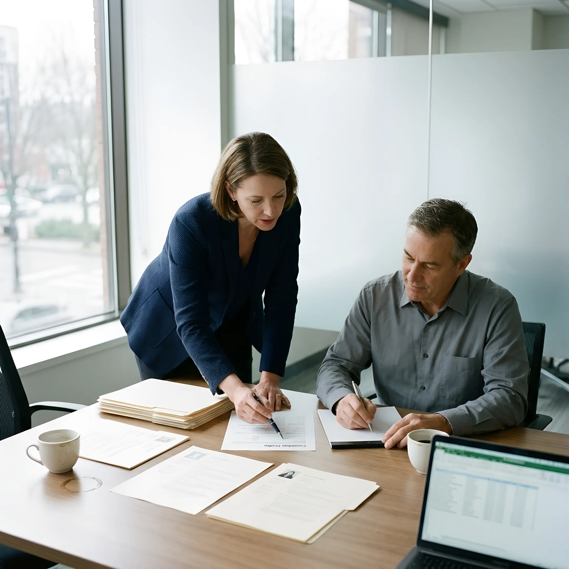 Hiring manager reviewing candidate profiles