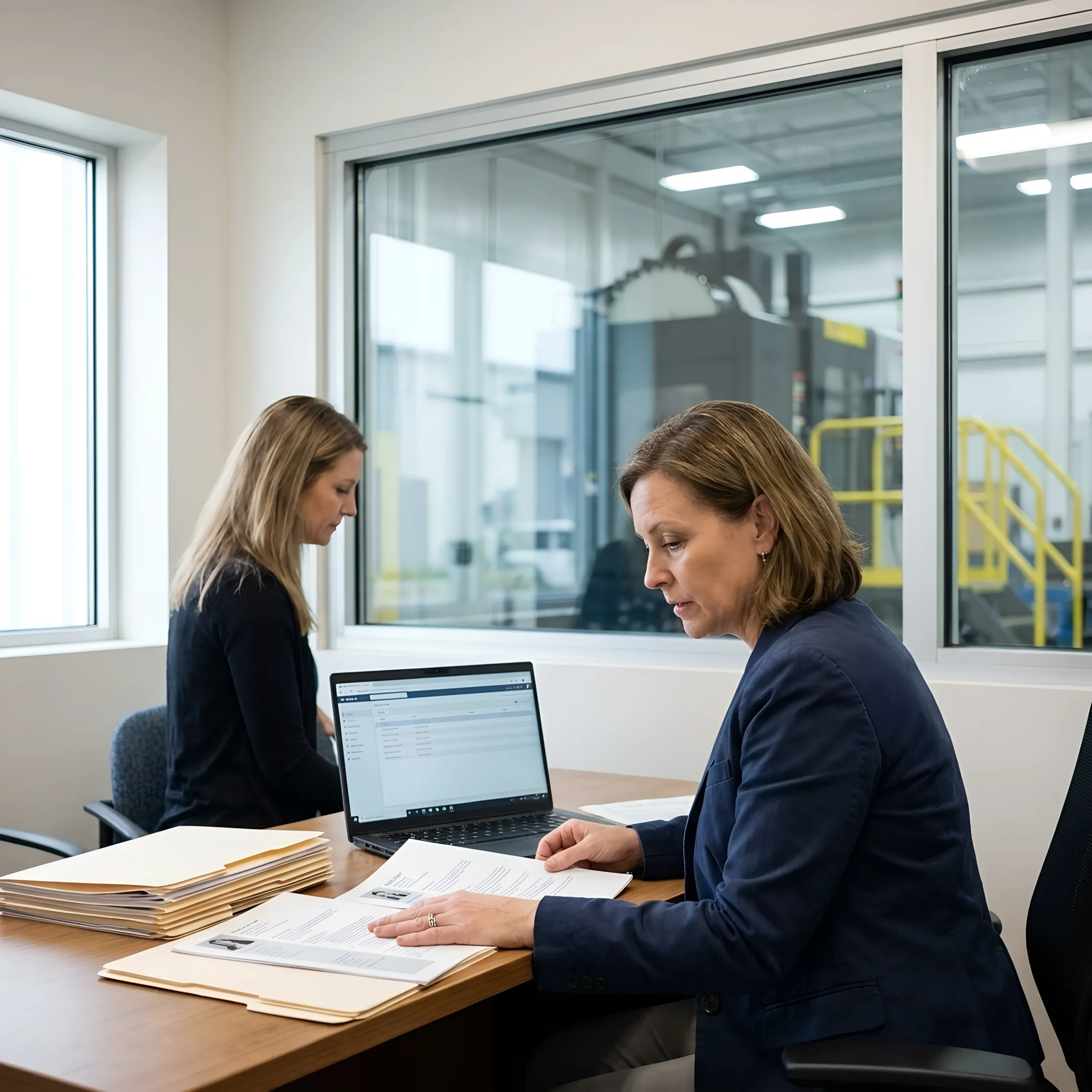 Hiring manager reviewing qualified heavy equipment candidate profiles
