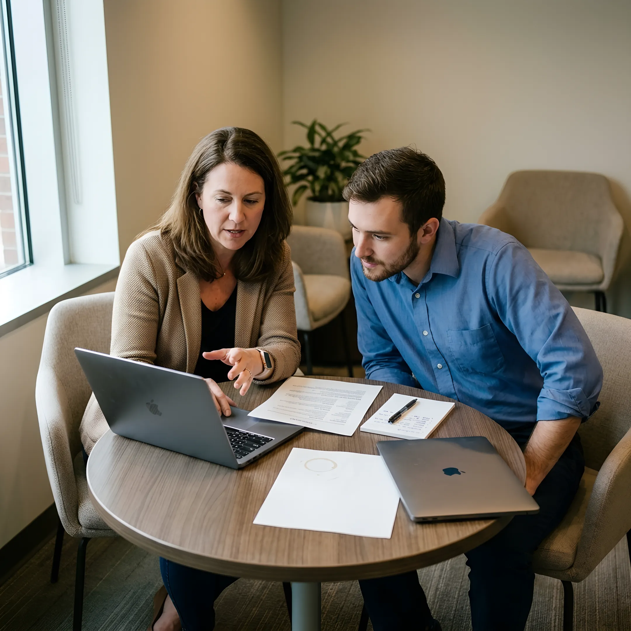 Job seeker reviewing temporary work options