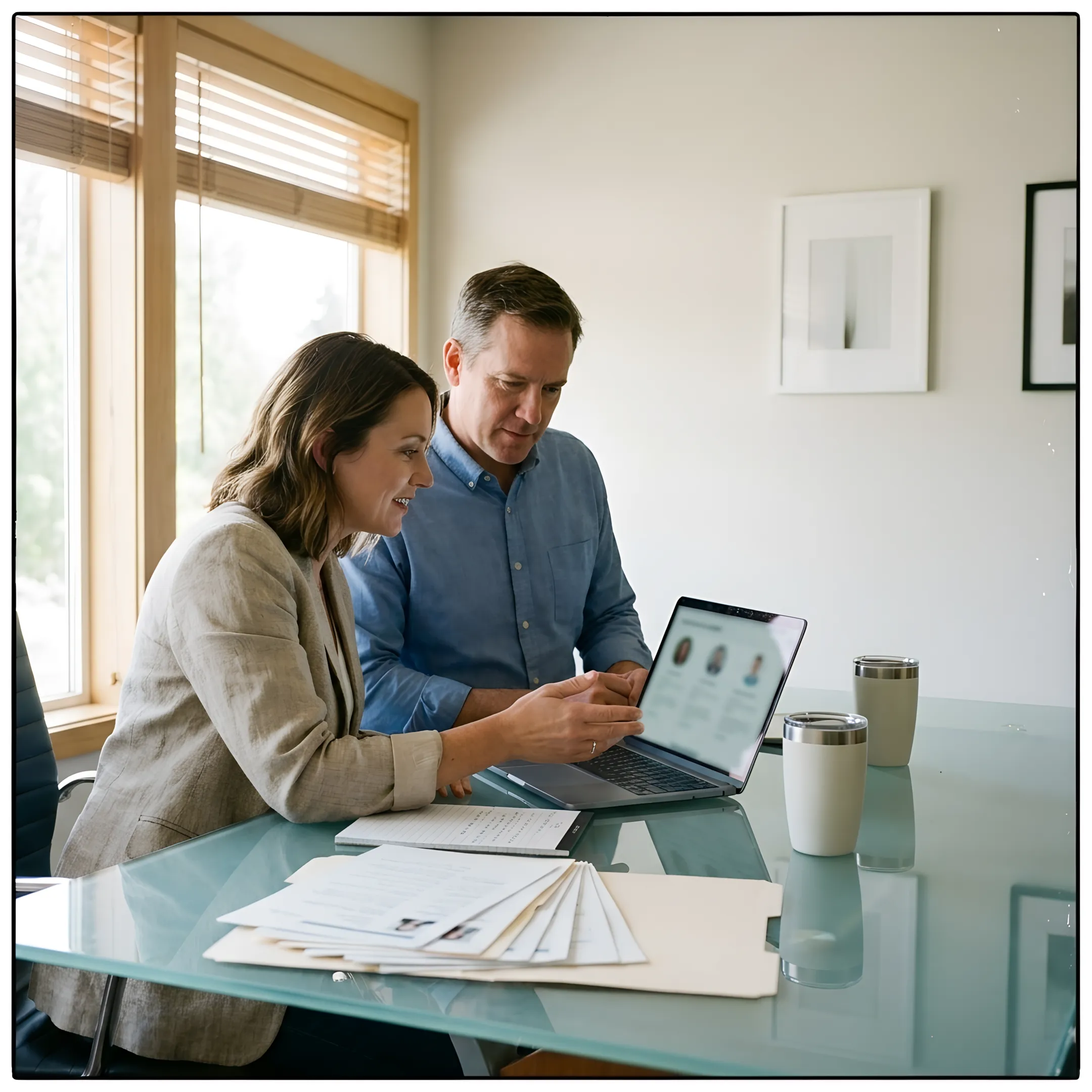Recruiter reviewing candidate profiles