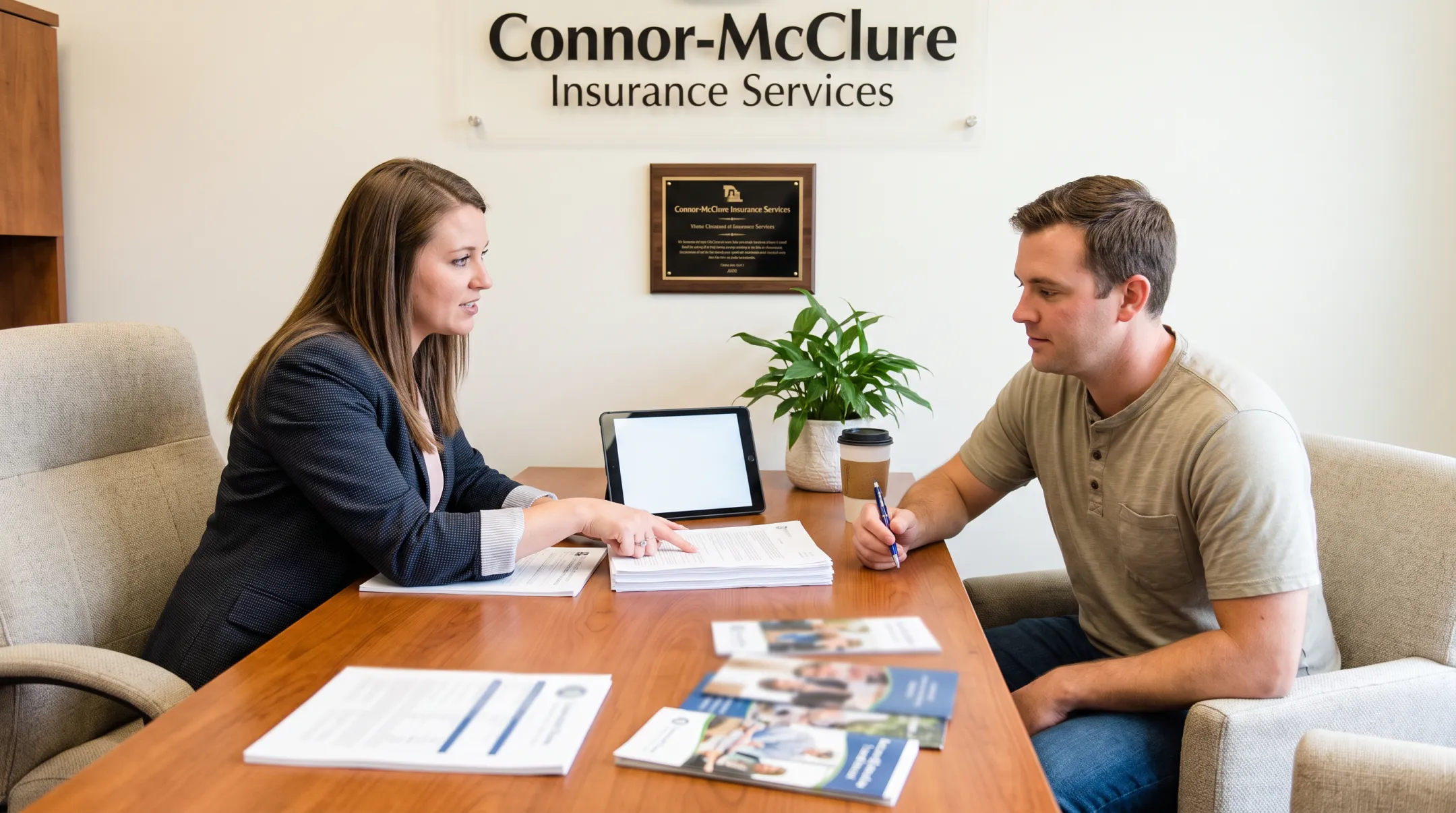 Insurance agency advisor comparing gap coverage options with client