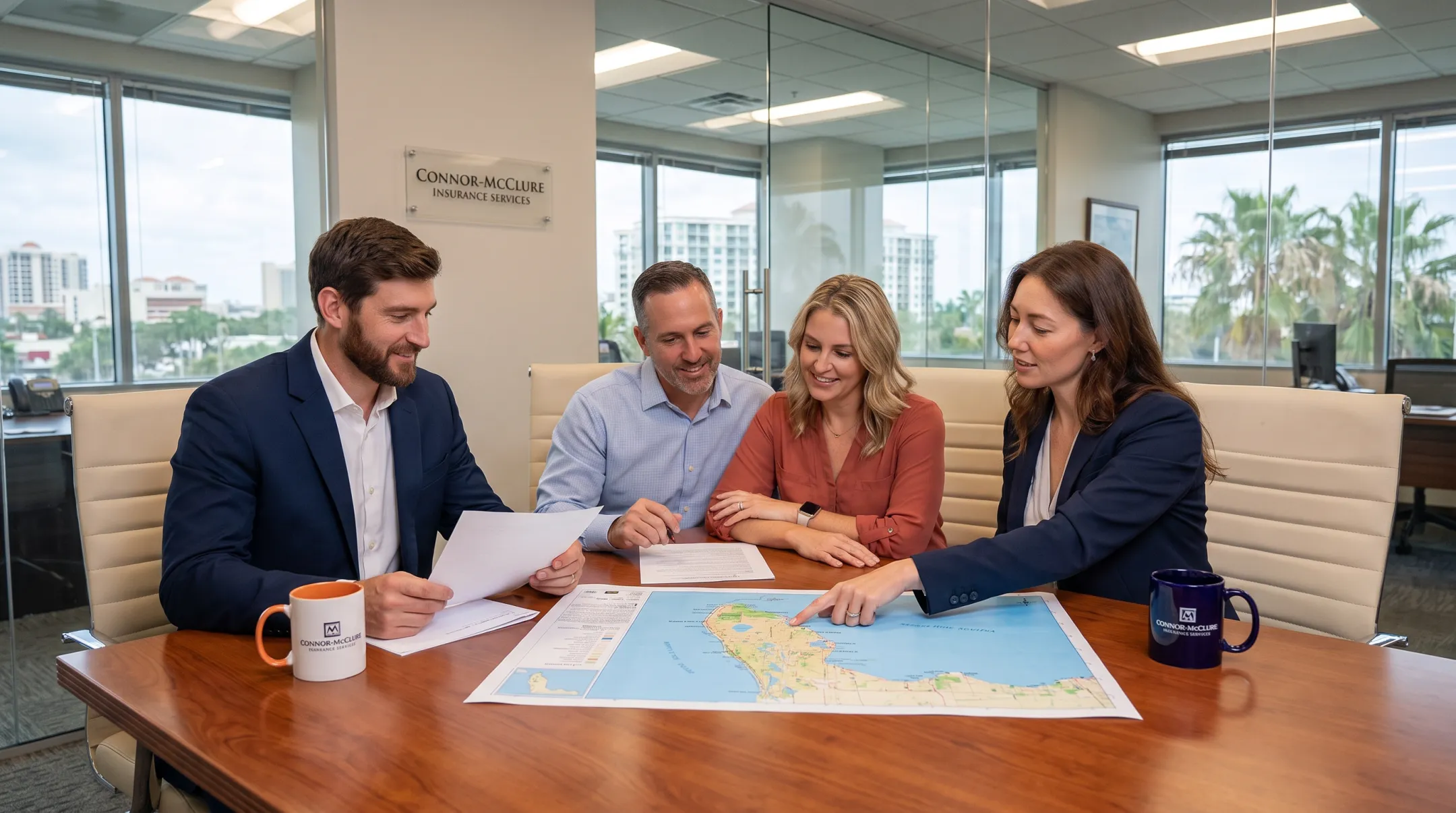 Florida insurance agency professionals comparing homeowners coverage options