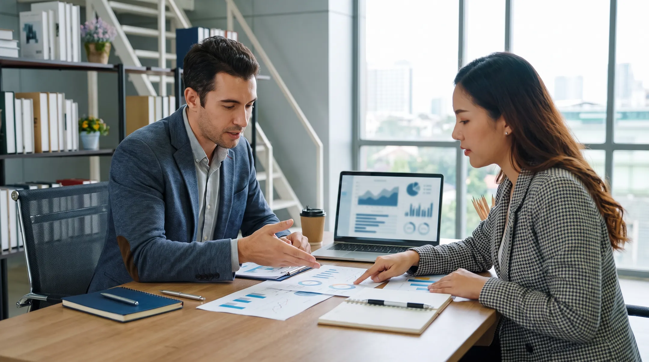 Insurance advisor helping client compare home contents insurance quotes