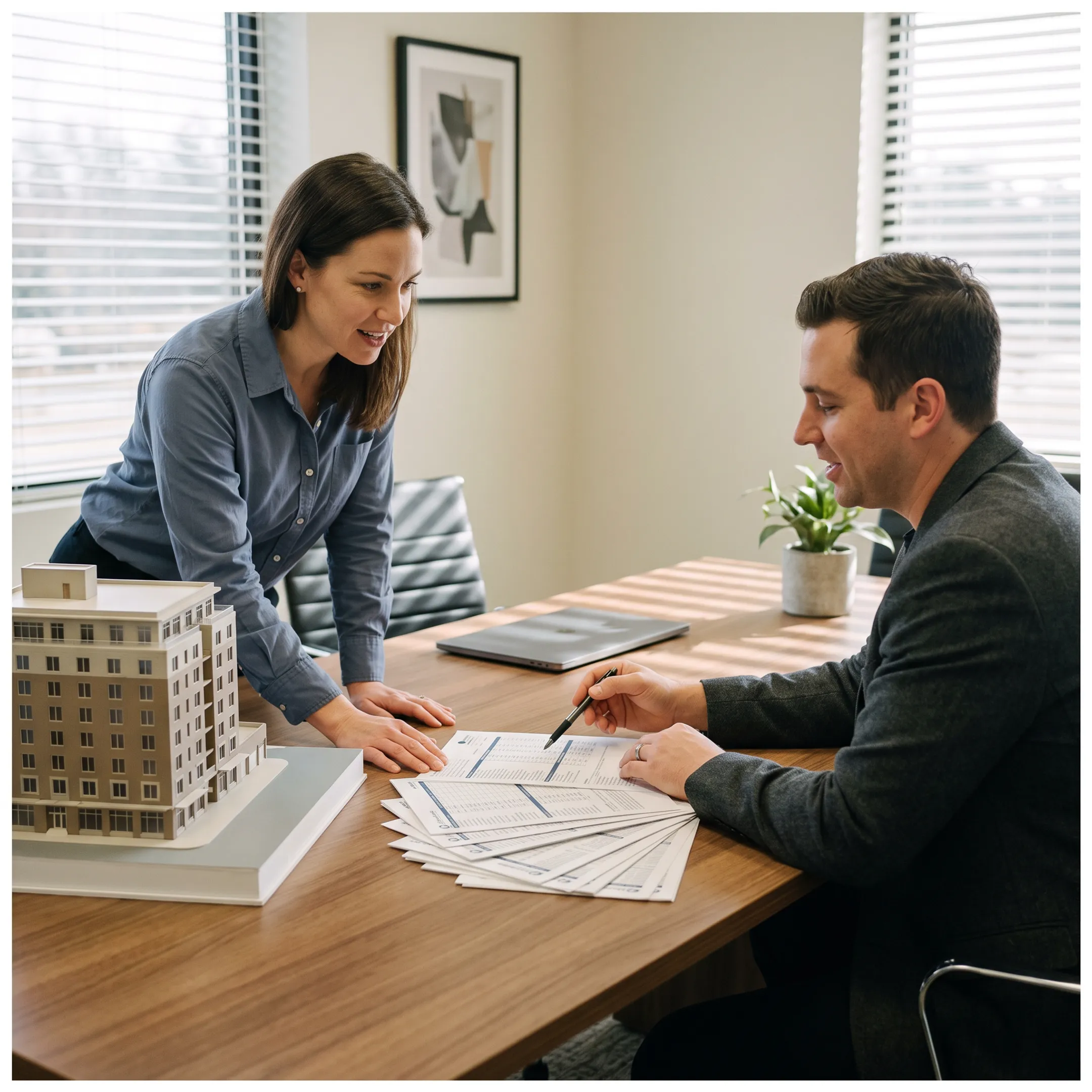 Business owner discussing commercial property insurance options with an advisor