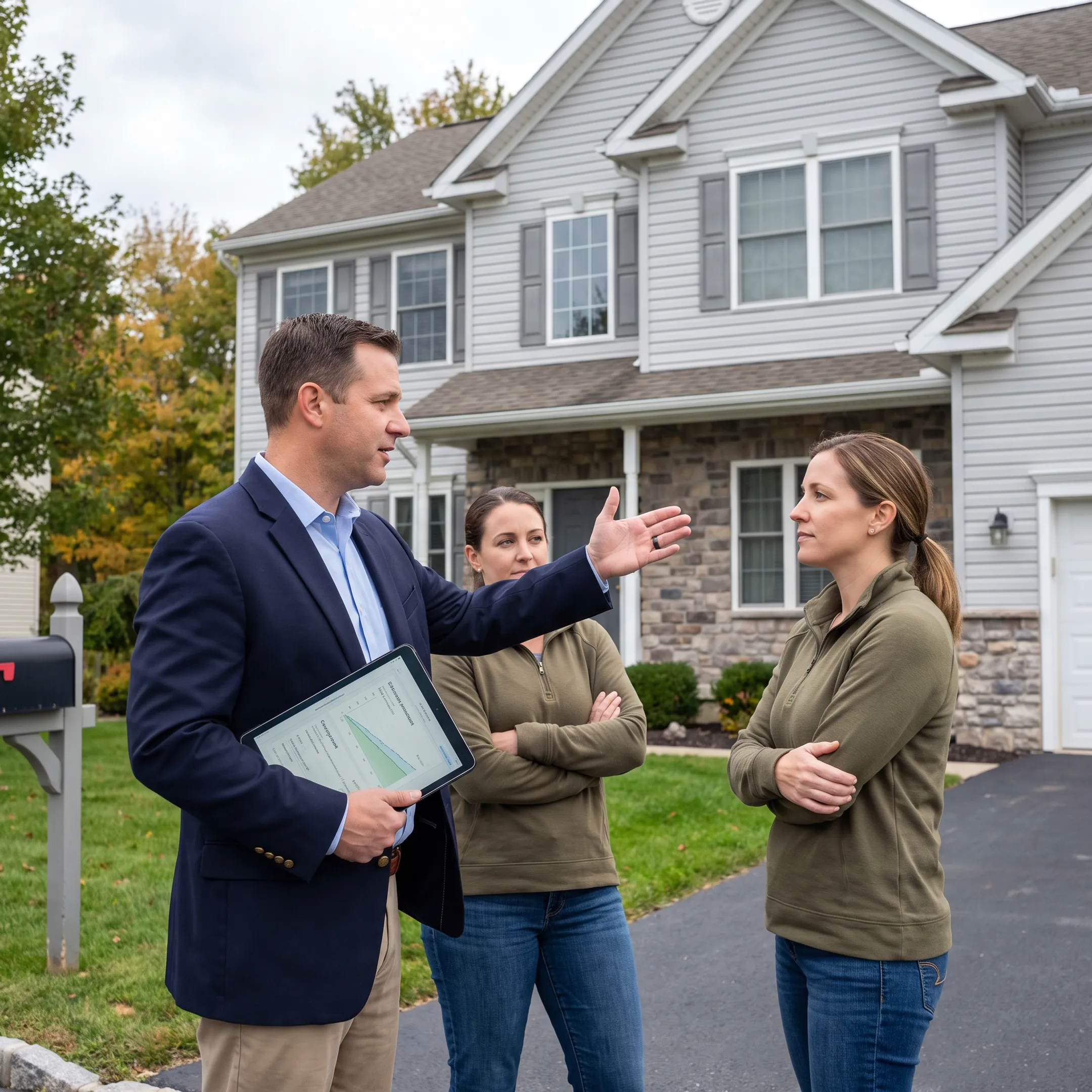 Agent explaining homeowners insurance coverage to a Pennsylvania homeowner
