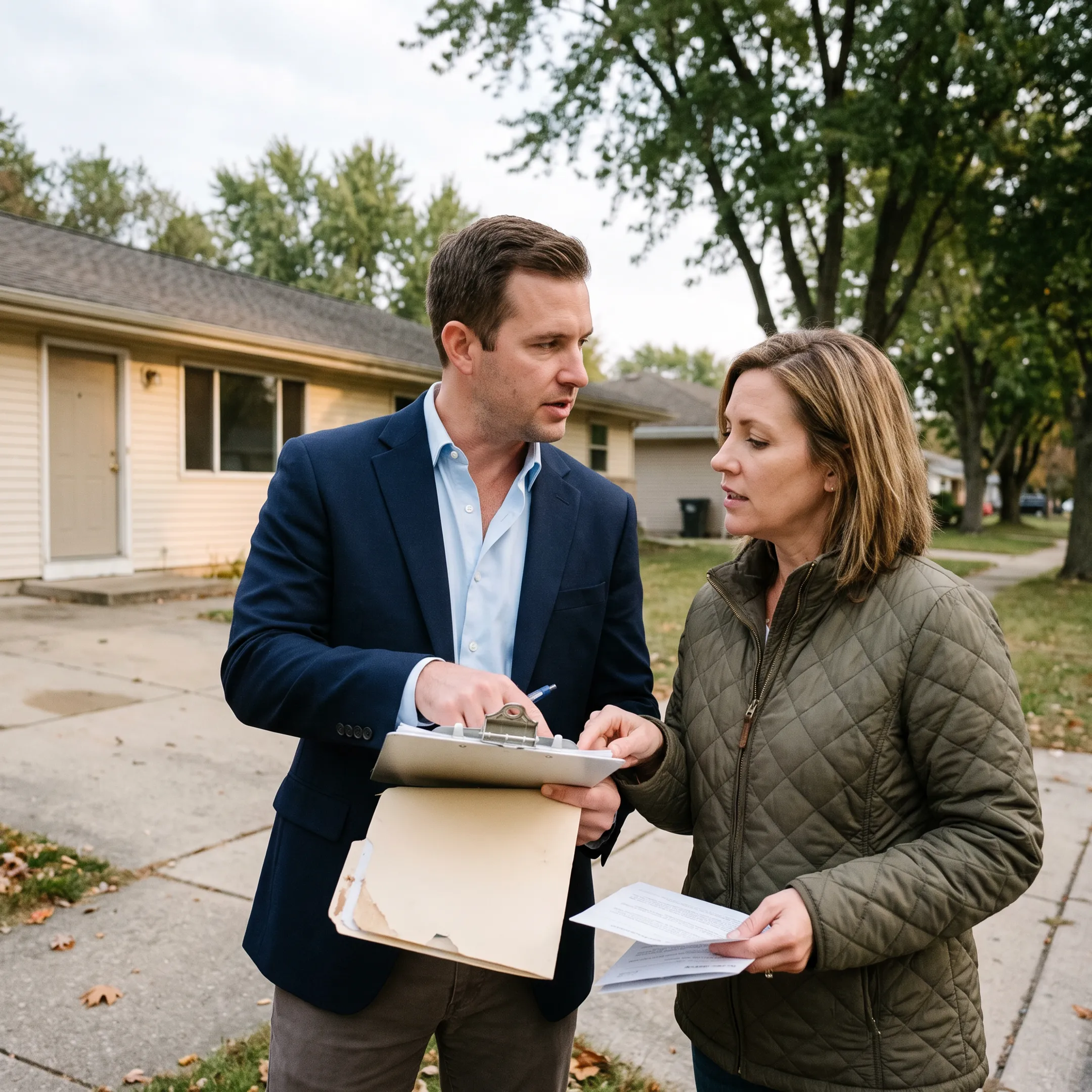 Advisor discussing insurance options for an unoccupied house