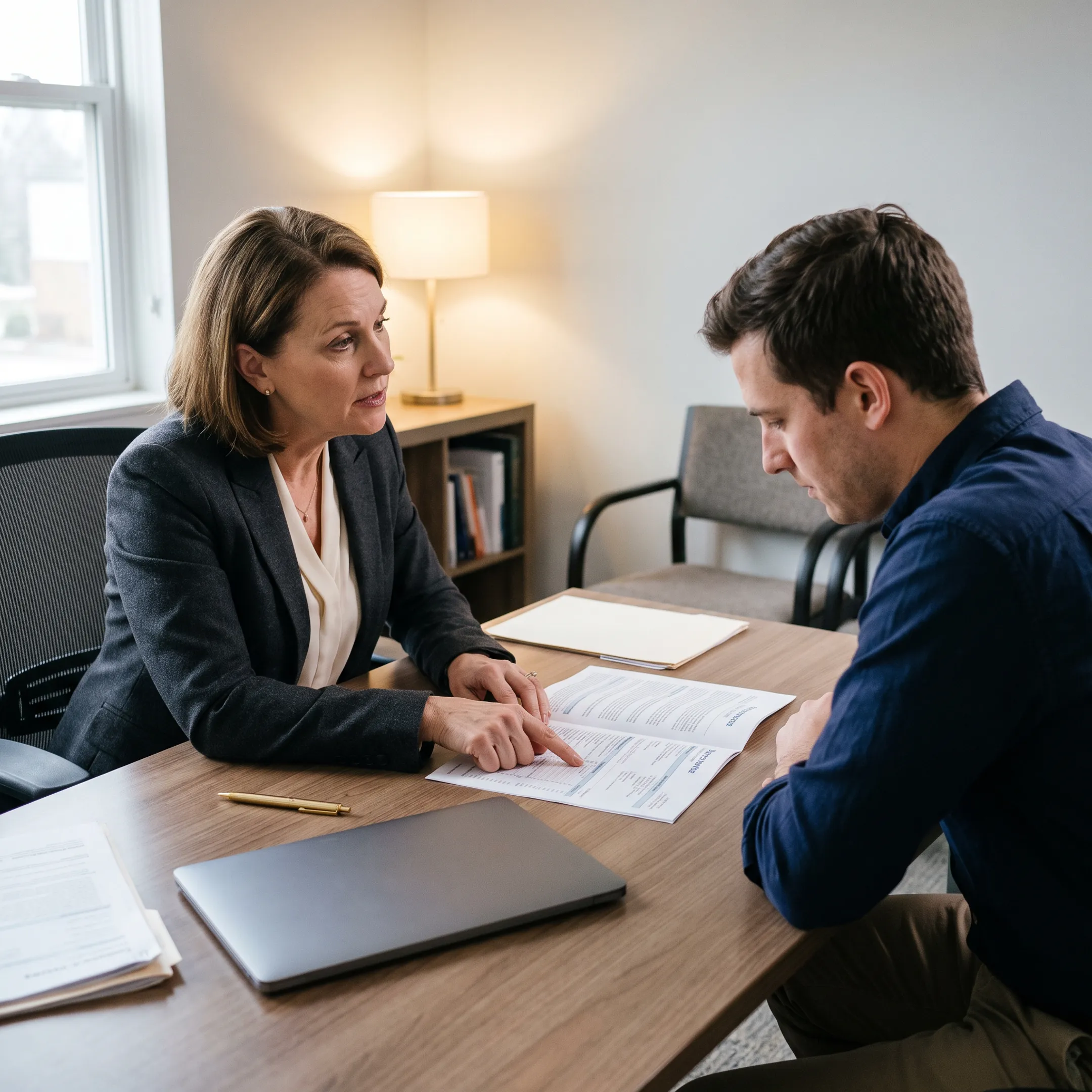 Insurance professional reviewing non-owner auto coverage with a client