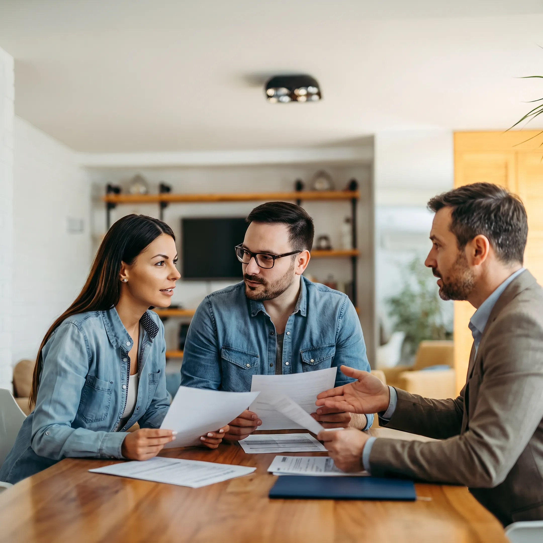 Advisor discussing term life insurance coverage with a couple