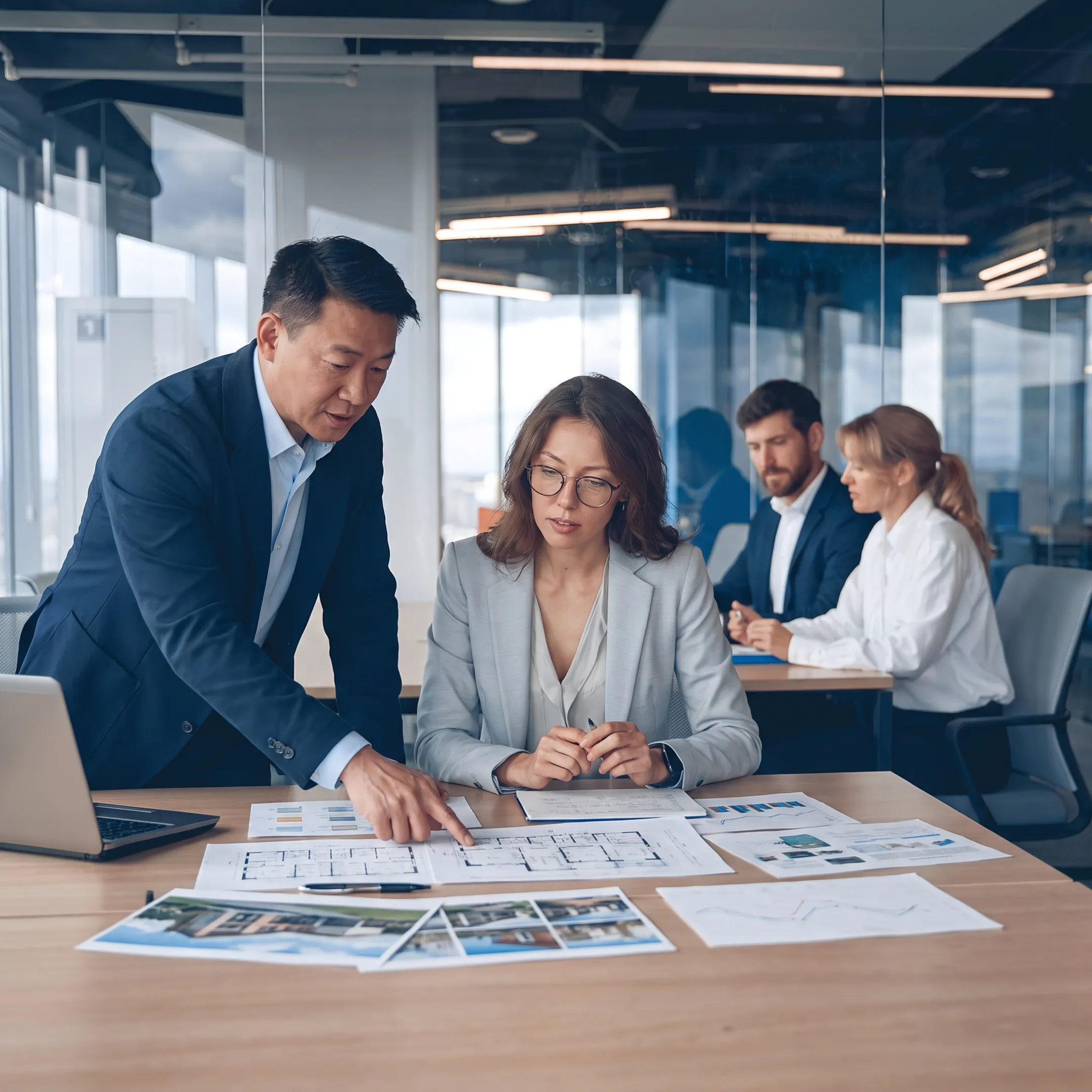 Insurance advisor discussing commercial property coverage with a building owner