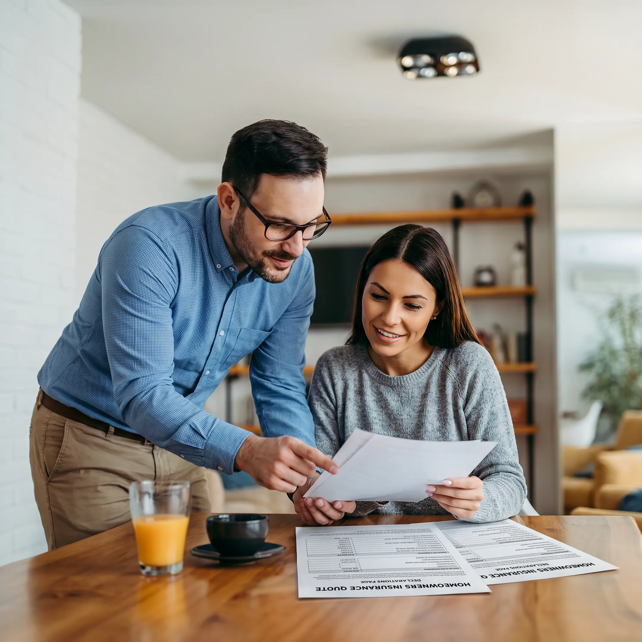 Homeowner reviewing personalized insurance coverage with an advisor
