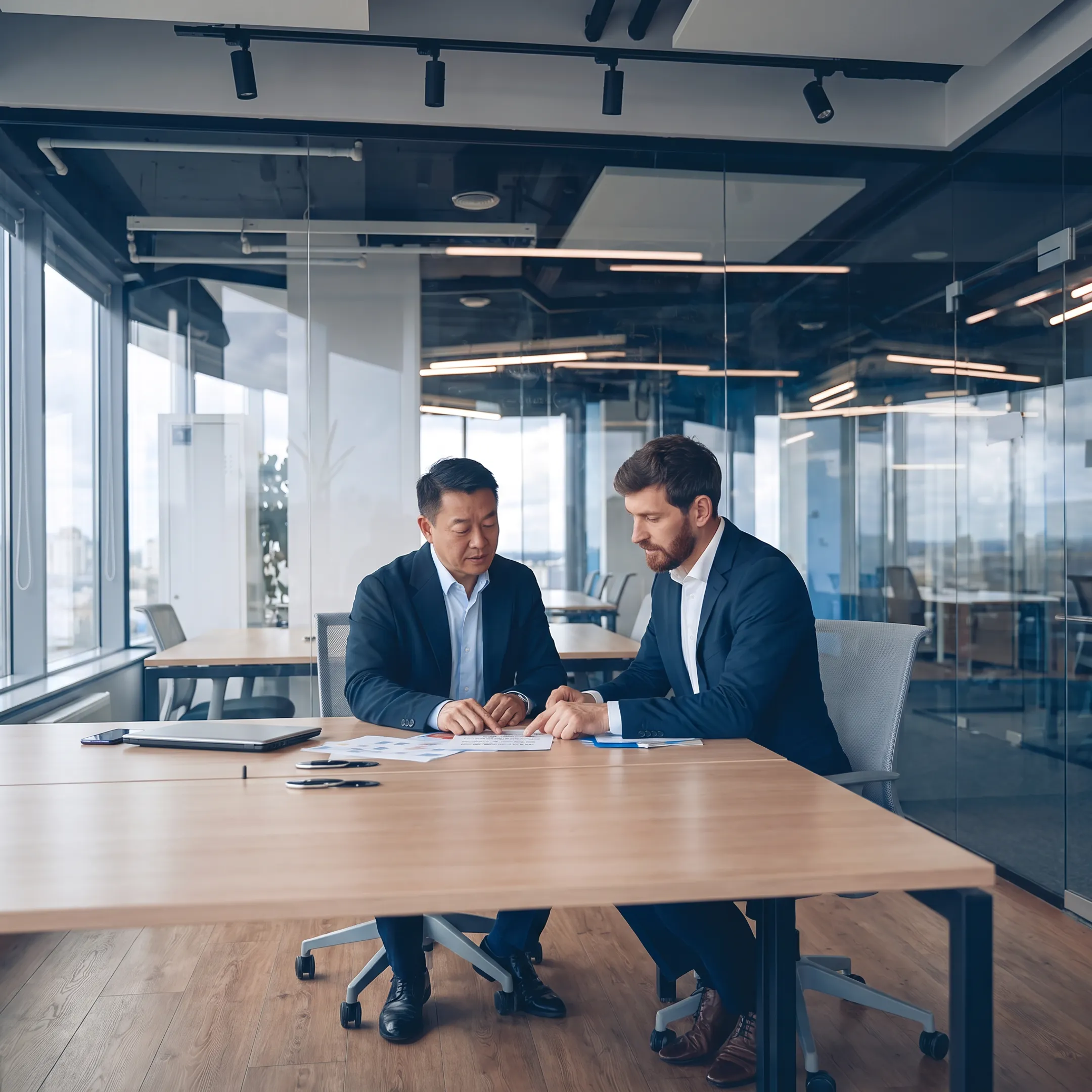 Business owner discussing liability protection with an insurance advisor