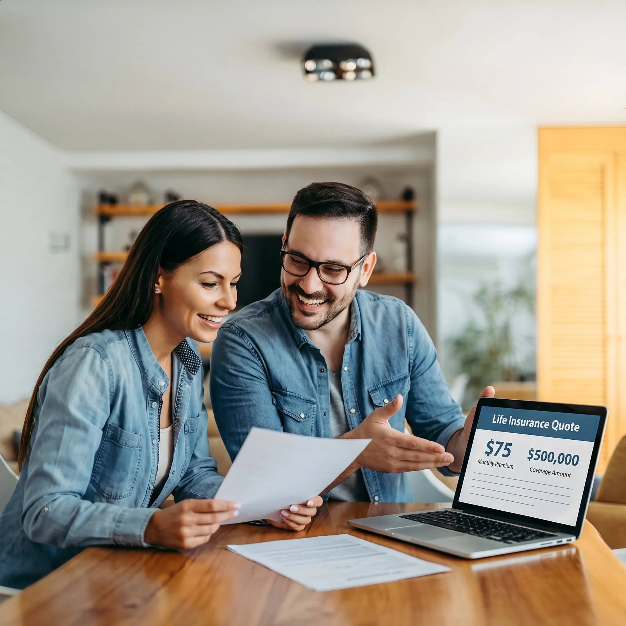 Insurance advisor explaining life insurance quote comparisons to a client